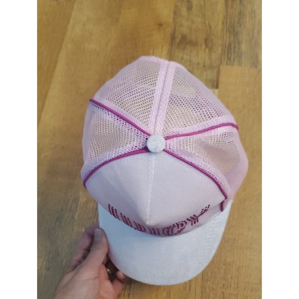 Juicy‎ Couture Light Pink Rhinestone And Velvet Trucker Hat For Kids